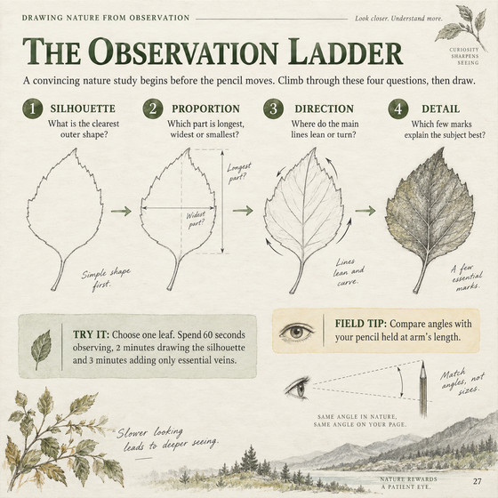 A sample page from Drawing Nature from Observation.