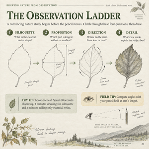 Show the sample page of Drawing Nature from Observation.